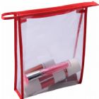Vinyl Clear PVC Cosmetic Bag with Fabric Binding